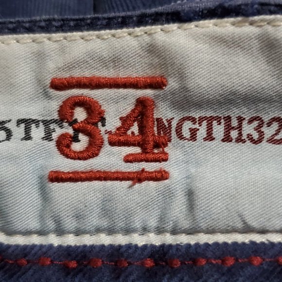 NWT Vintage 32-33x 32 Indigo Palms Chino Corduroy Blue Relaxed Fit Pants - Picture 9 of 13